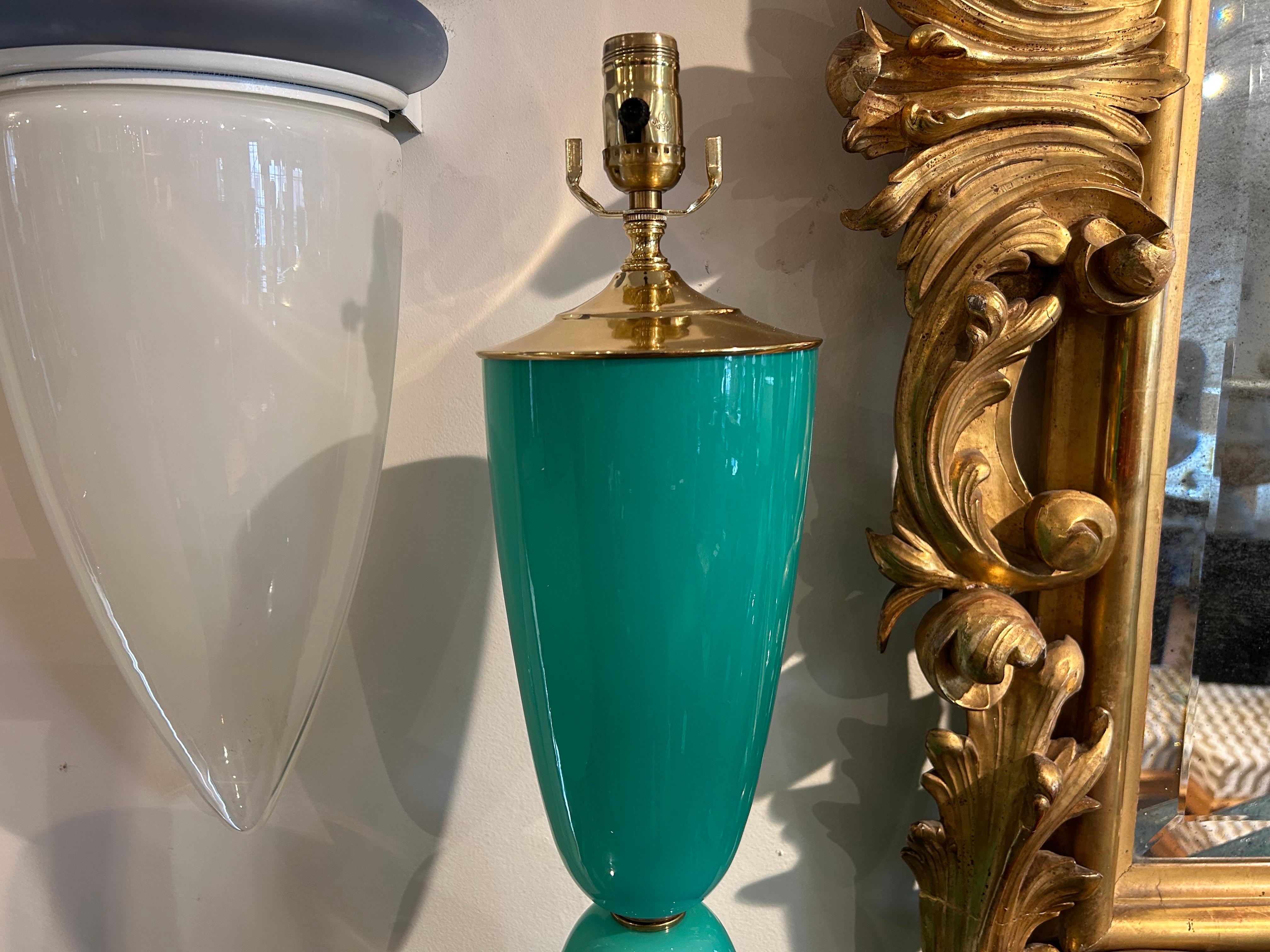 Pair Of  Murano Glass Lamps For Sale 5