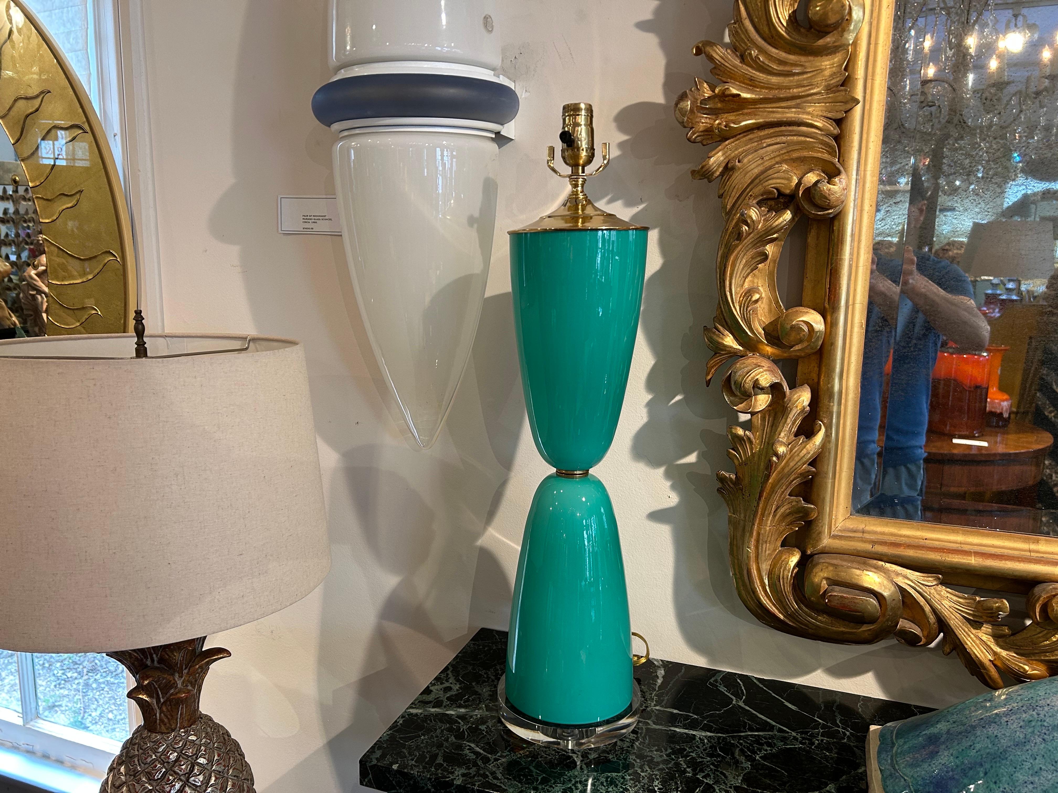 Pair Of  Murano Glass Lamps For Sale 6