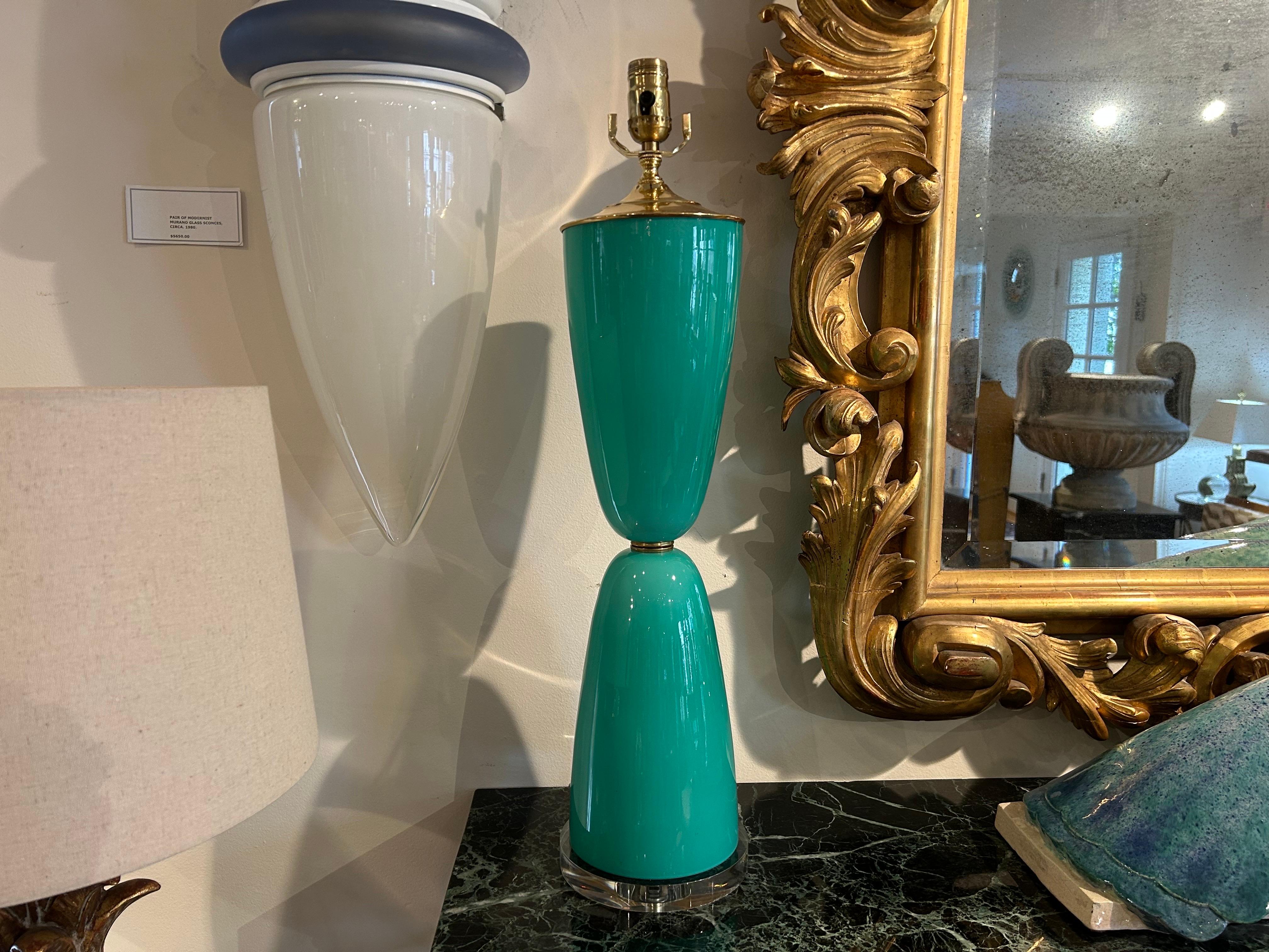 Pair Of  Murano Glass Lamps For Sale 10