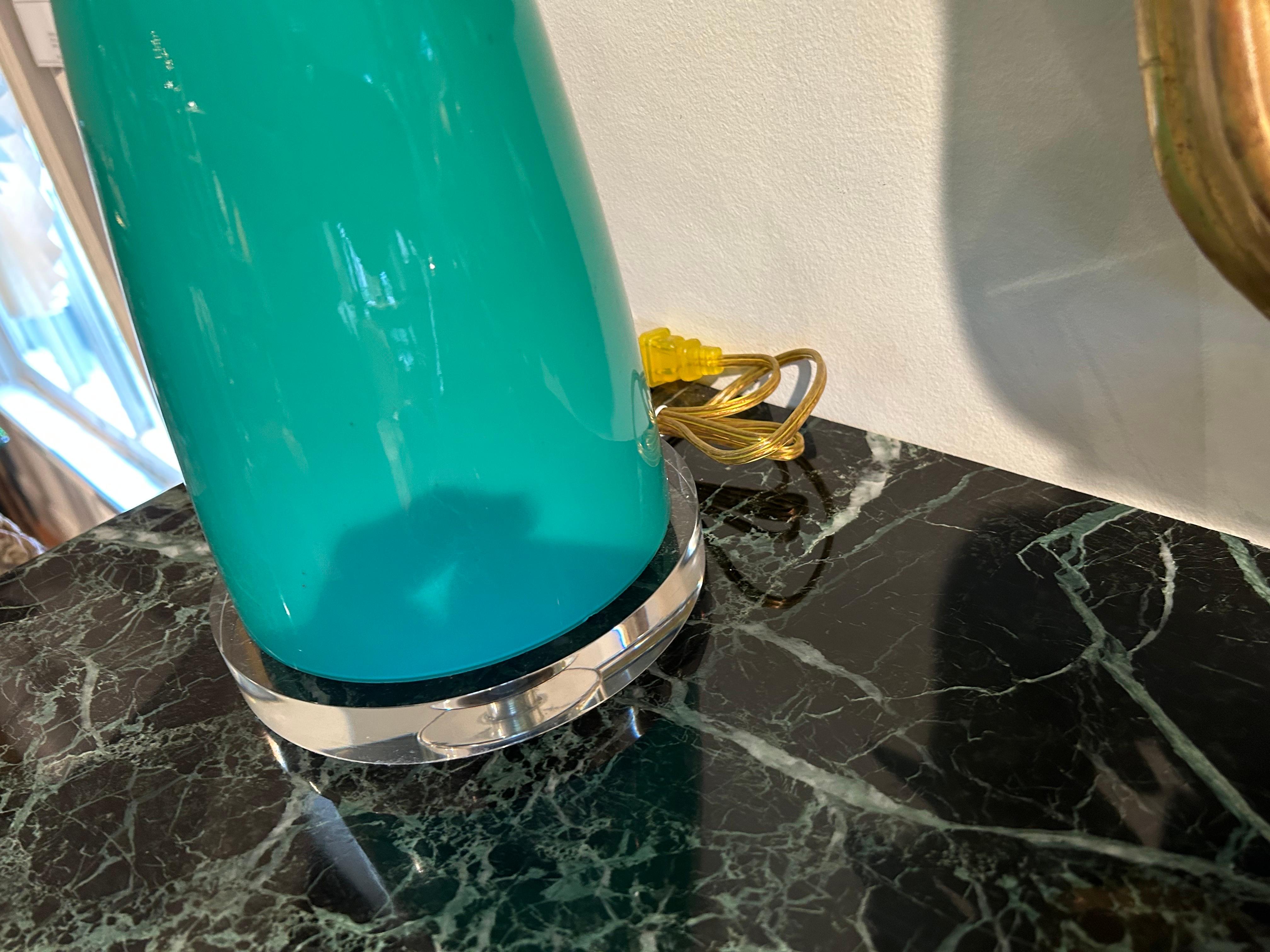 Pair Of  Murano Glass Lamps For Sale 11