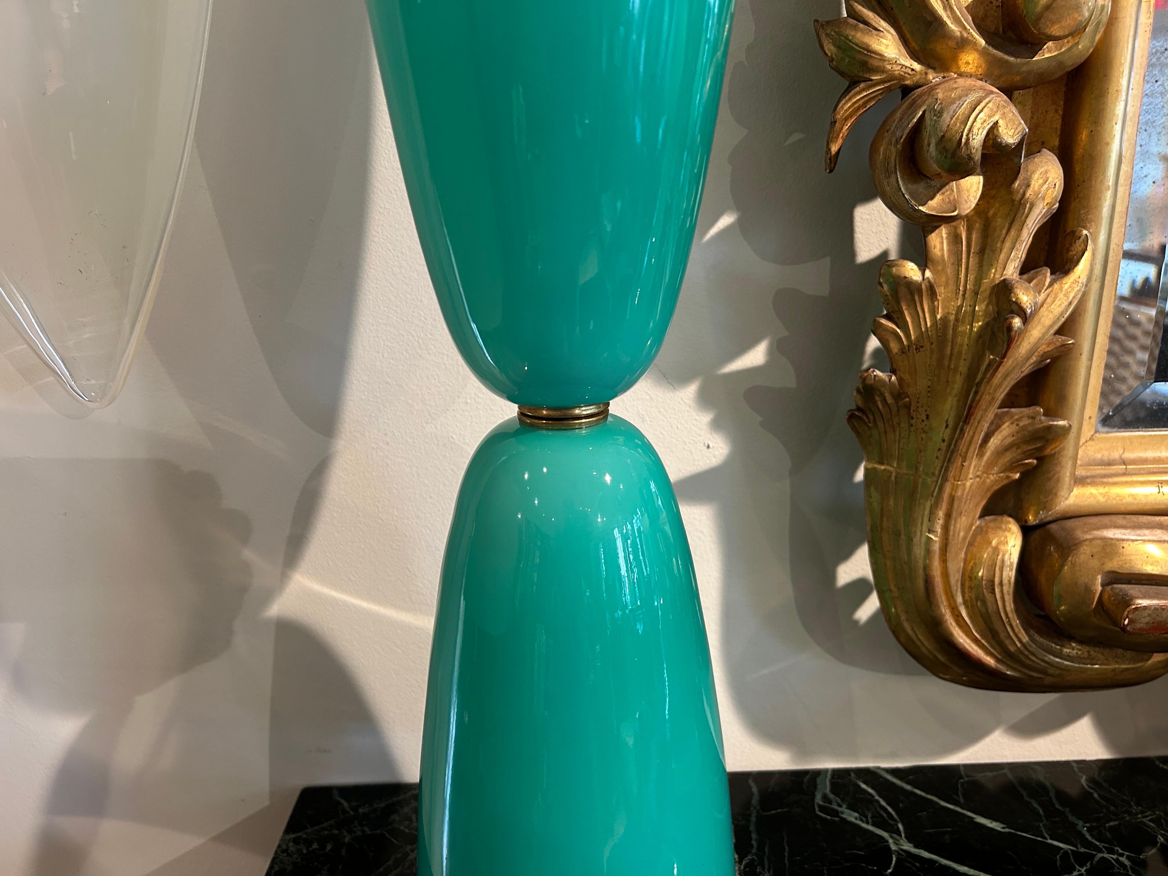 Hollywood Regency Pair Of  Murano Glass Lamps For Sale