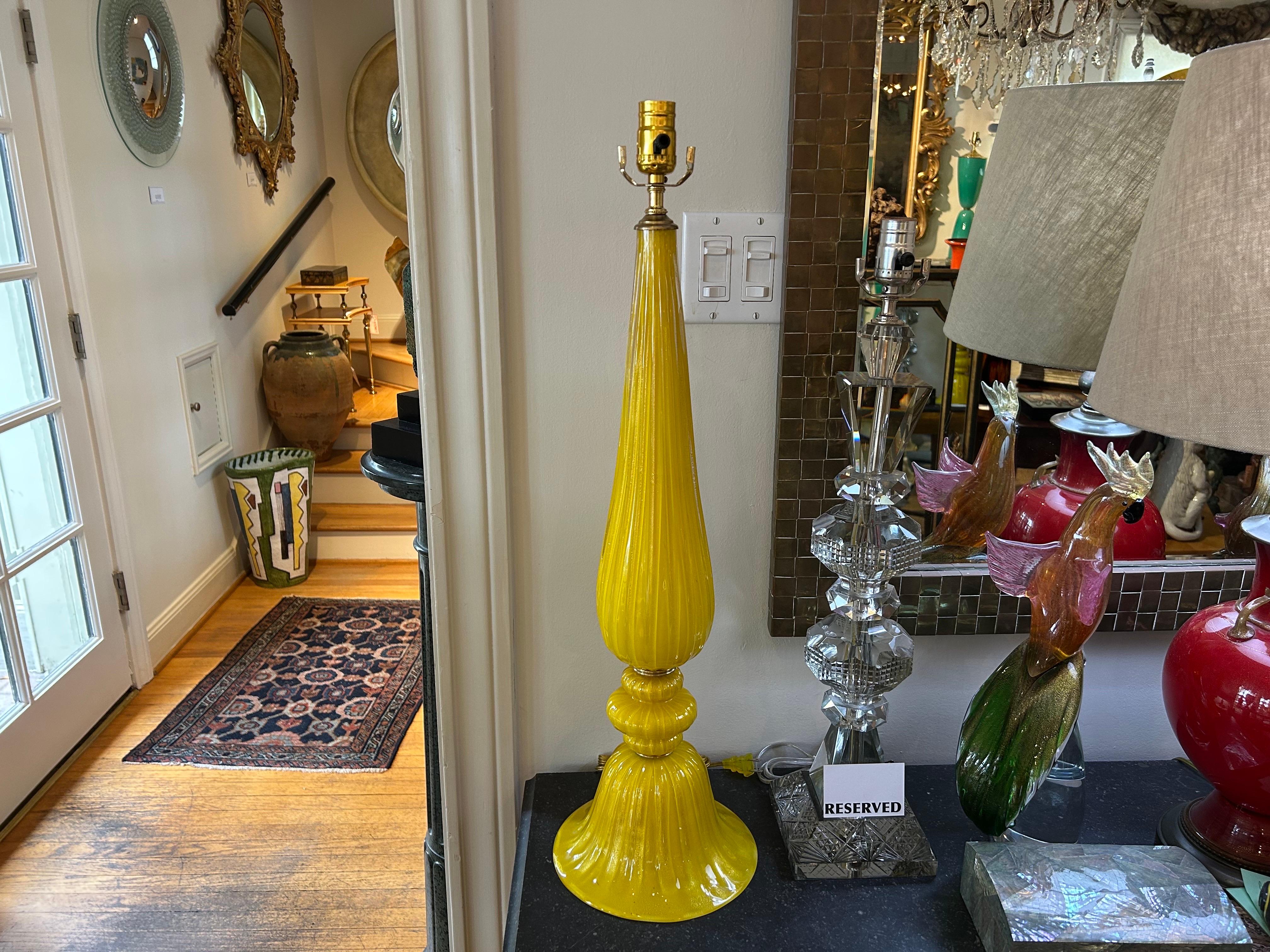 Italian Pair Of  Murano Glass Lamps For Sale