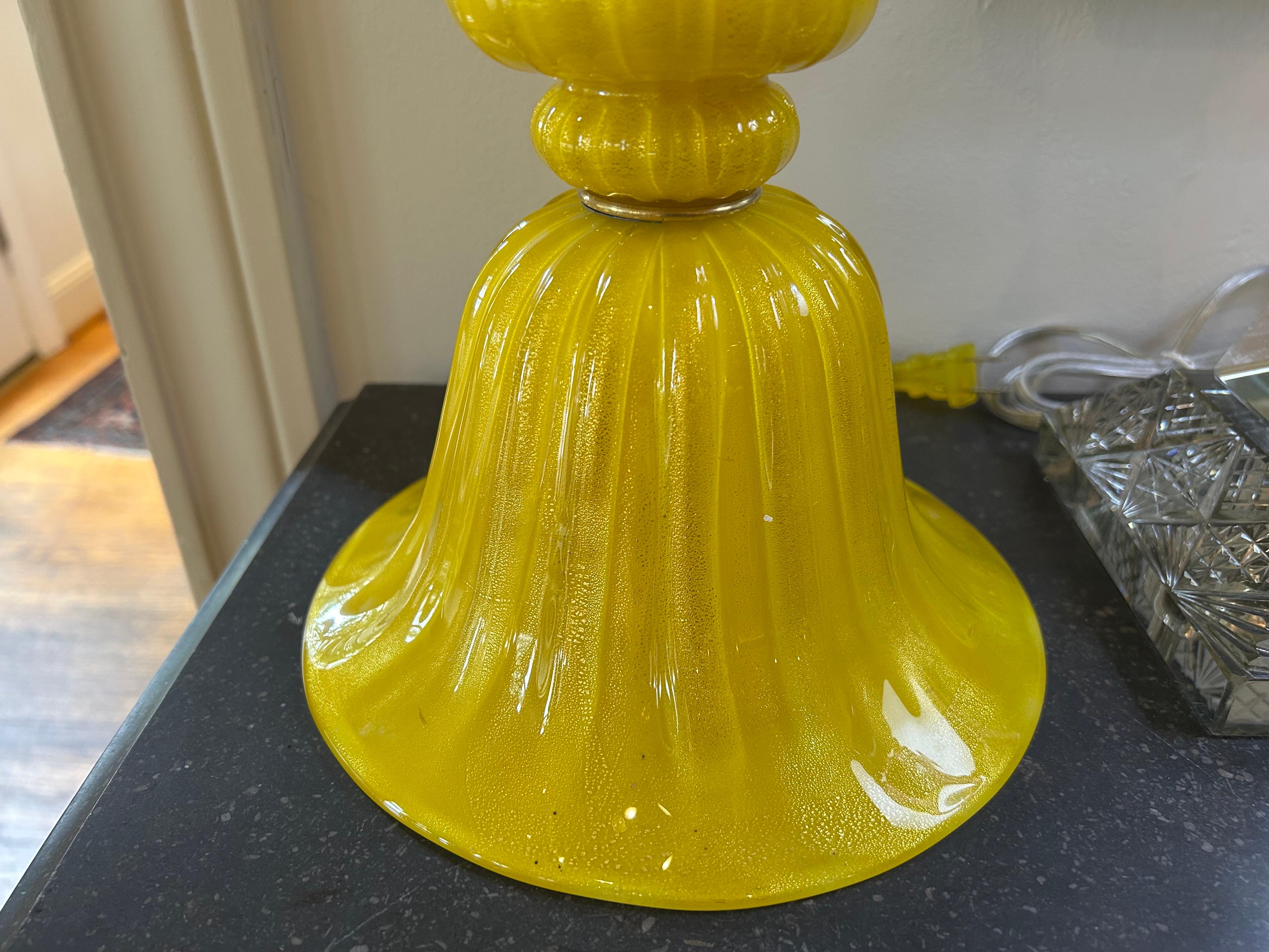 Pair Of  Murano Glass Lamps In Good Condition For Sale In Houston, TX