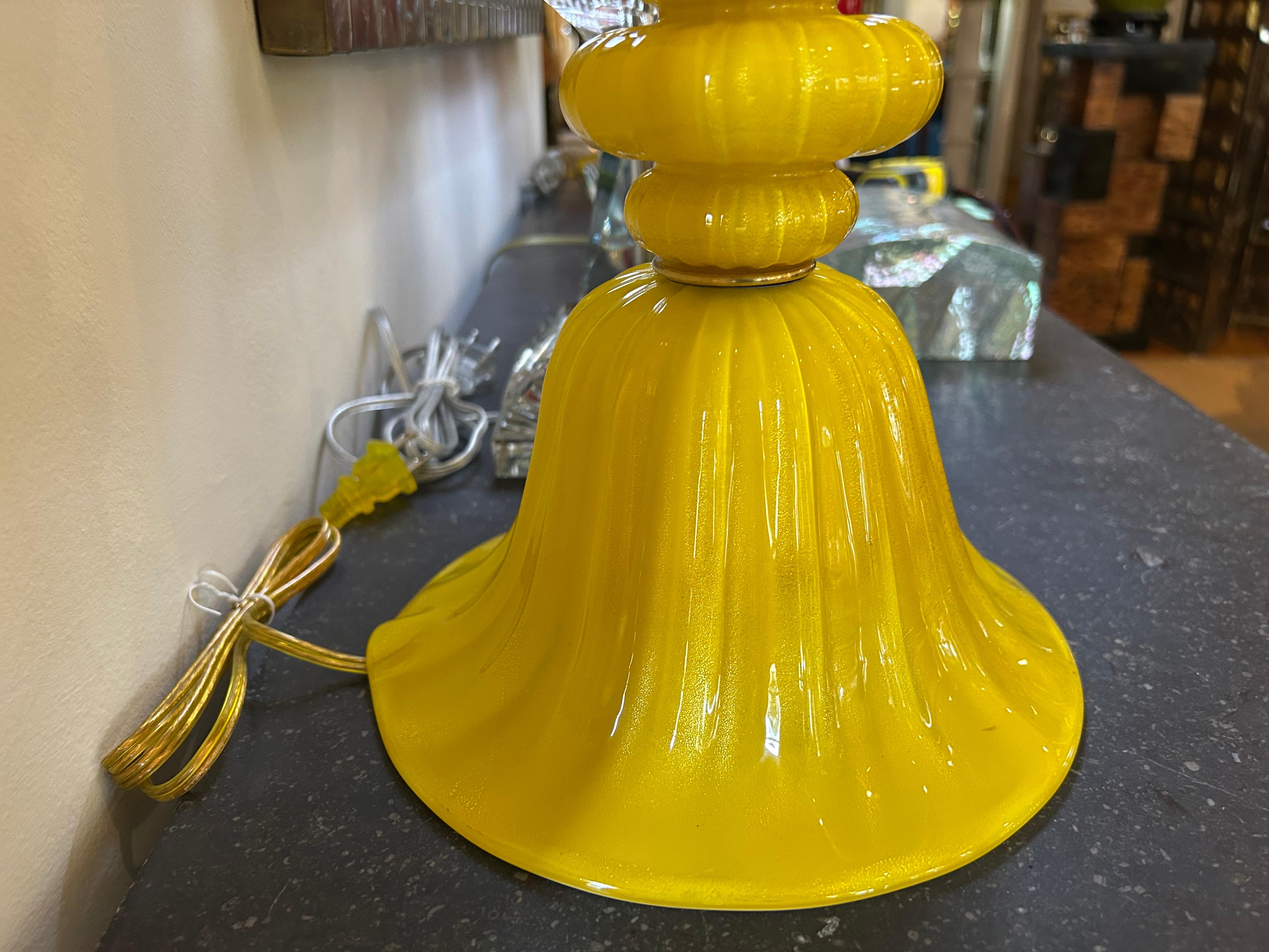 Late 20th Century Pair Of  Murano Glass Lamps For Sale
