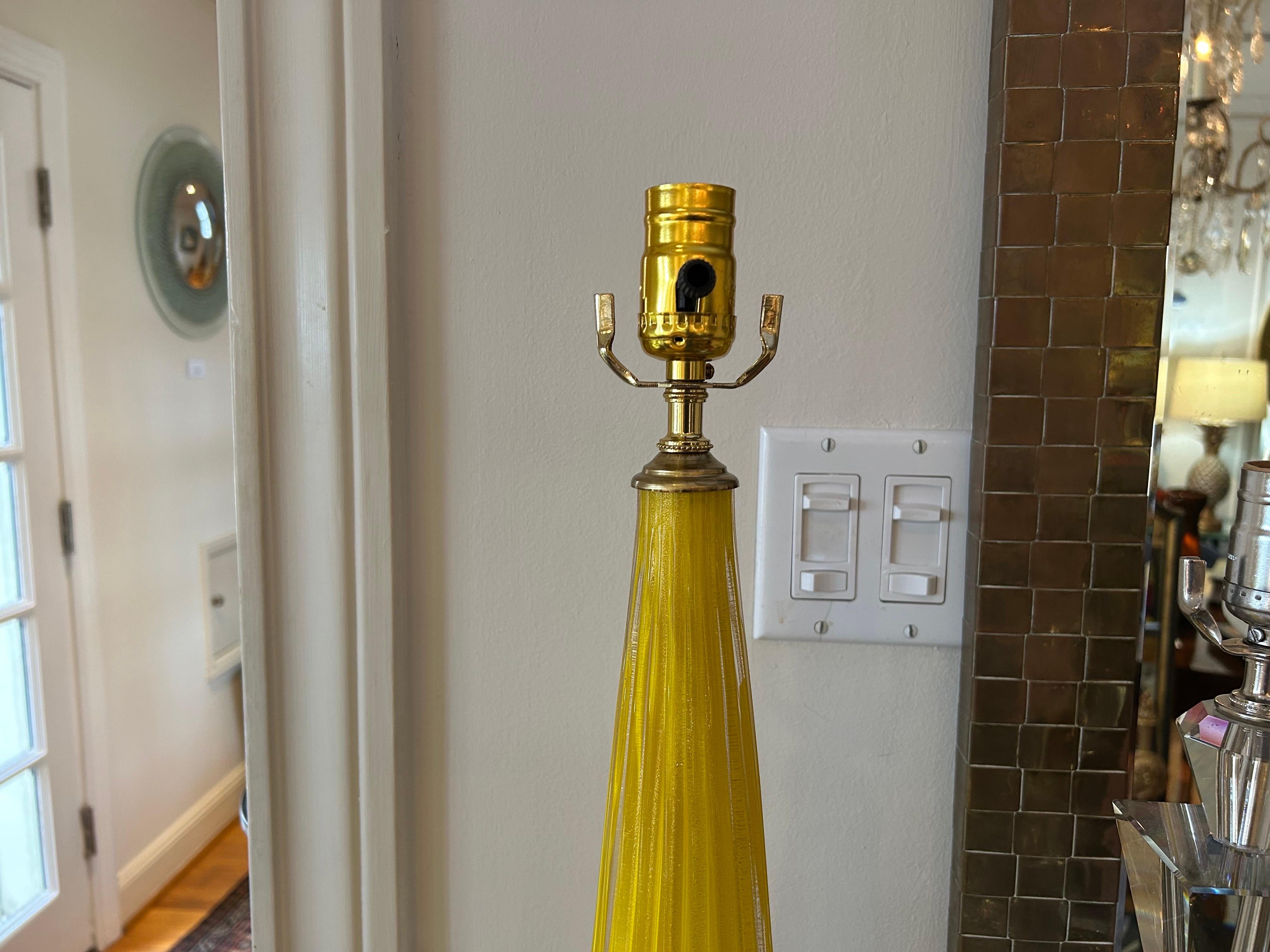 Pair Of  Murano Glass Lamps For Sale 1