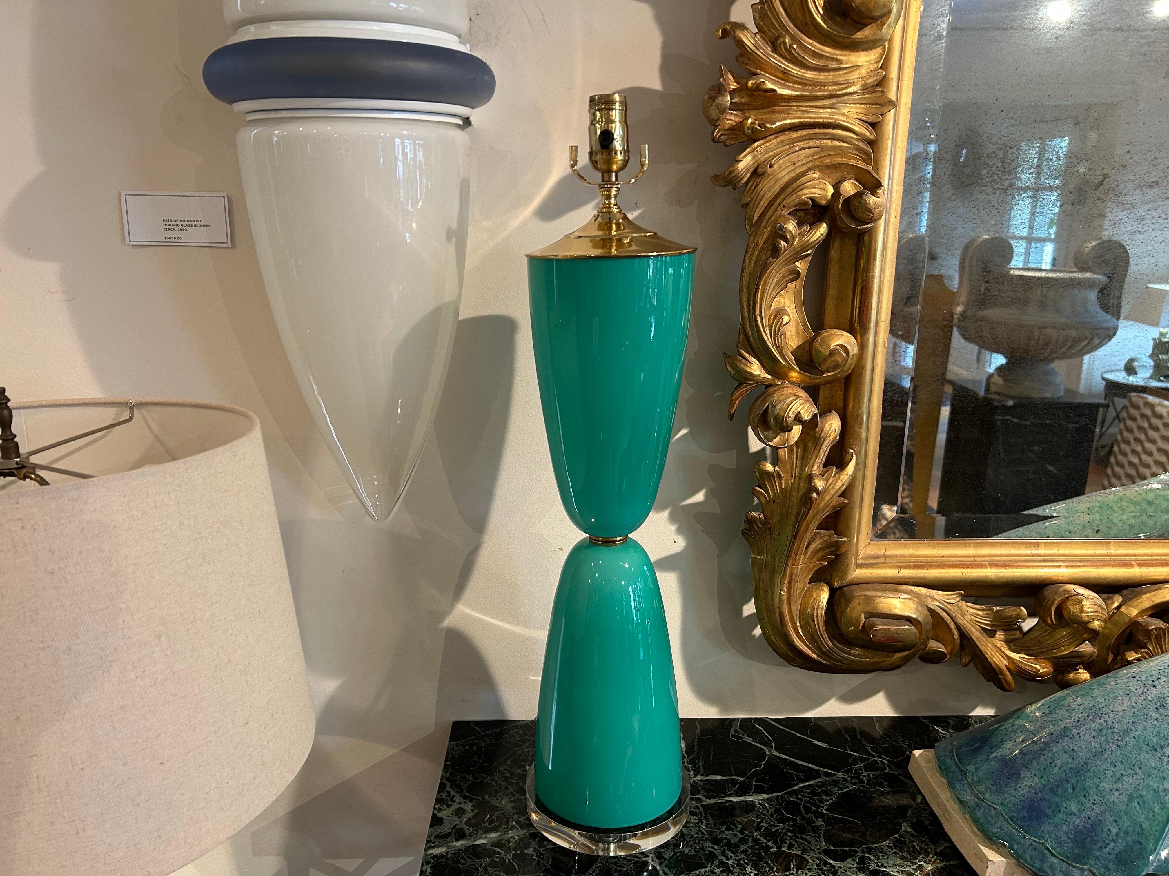 Pair Of  Murano Glass Lamps For Sale 3