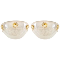 Pair of Vintage Murano Glass Sconces by Seguso for Versace, 1990s