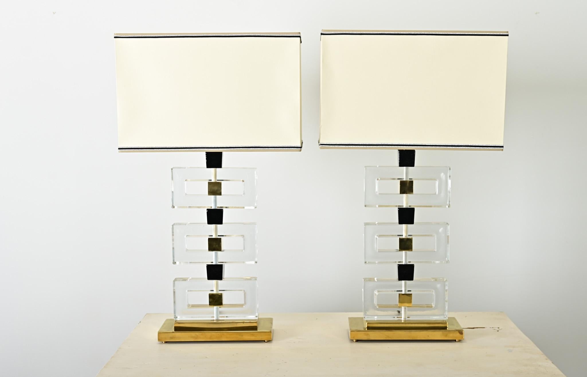 Paar Tischlampen aus Murano-Glas im Angebot 2
