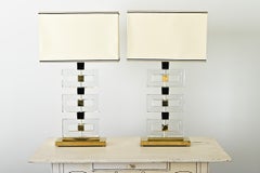 Coppia di lampade da tavolo in vetro di Murano d'epoca