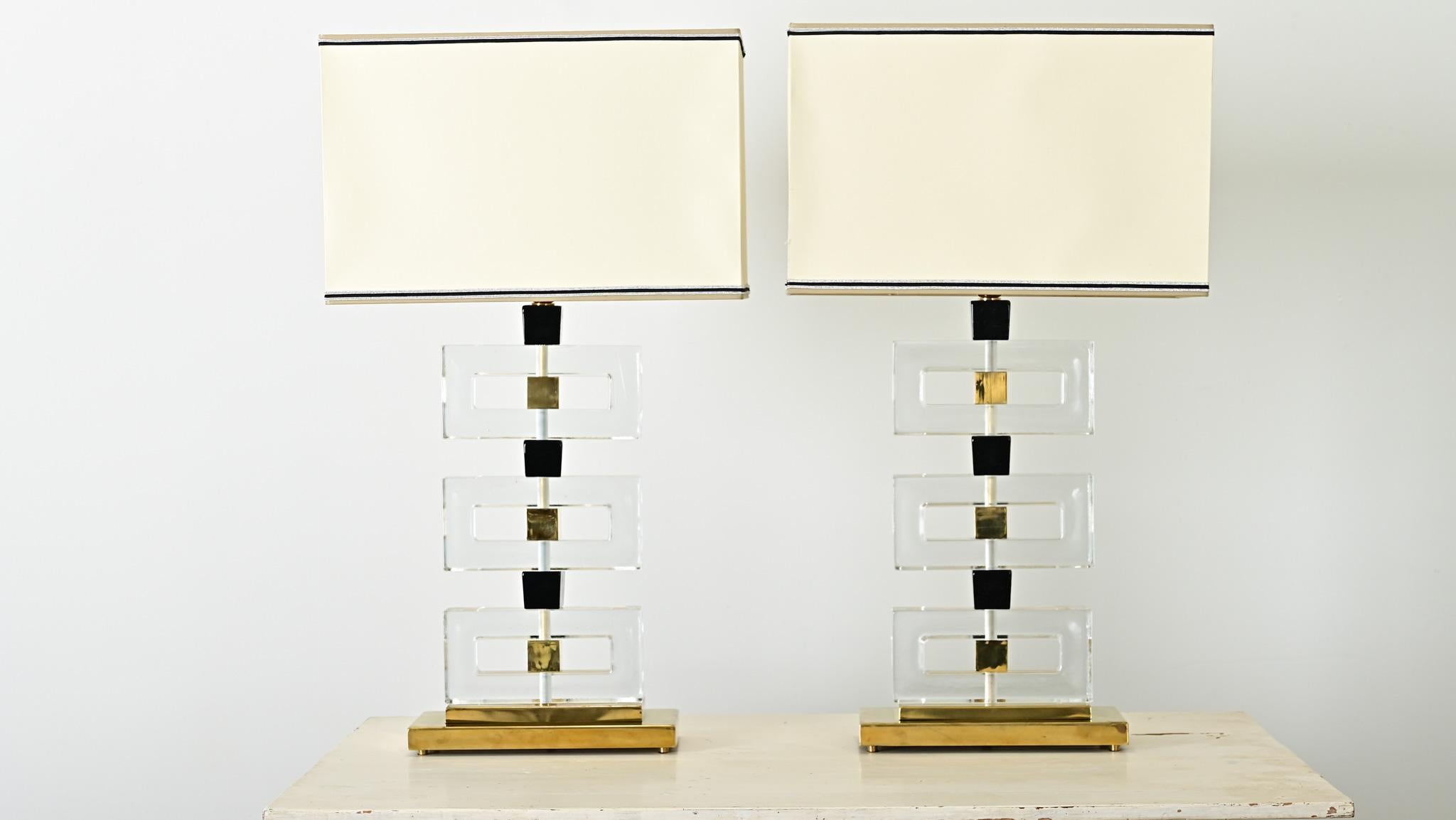 Paar Tischlampen aus Murano-Glas (Moderne) im Angebot
