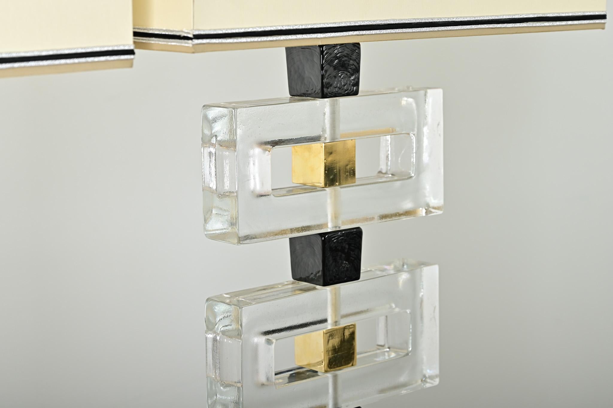 Paar Tischlampen aus Murano-Glas im Zustand „Gut“ im Angebot in Baton Rouge, LA