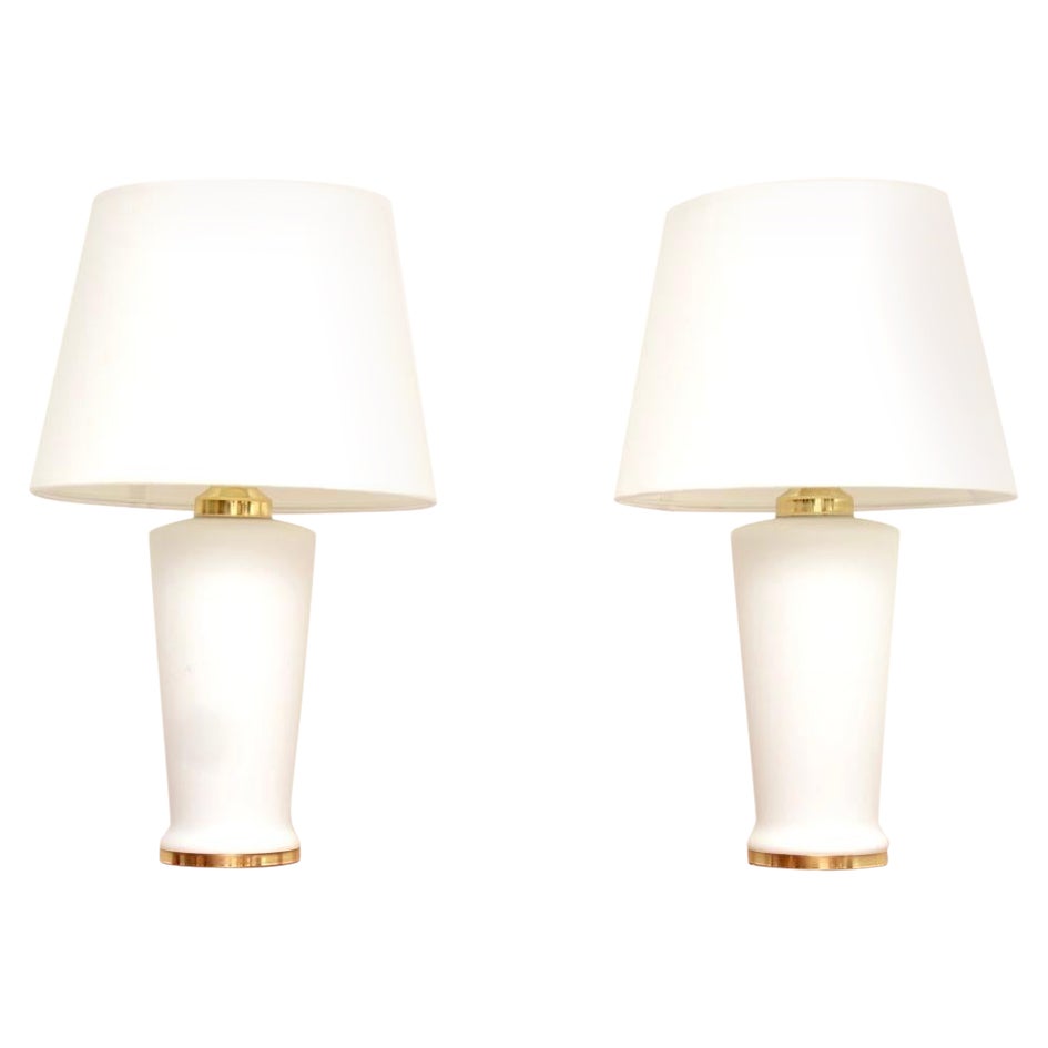 Coppia di lampade da tavolo in vetro di Murano d
epoca