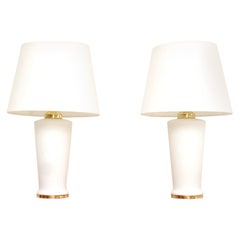 Coppia di lampade da tavolo in vetro di Murano d
epoca