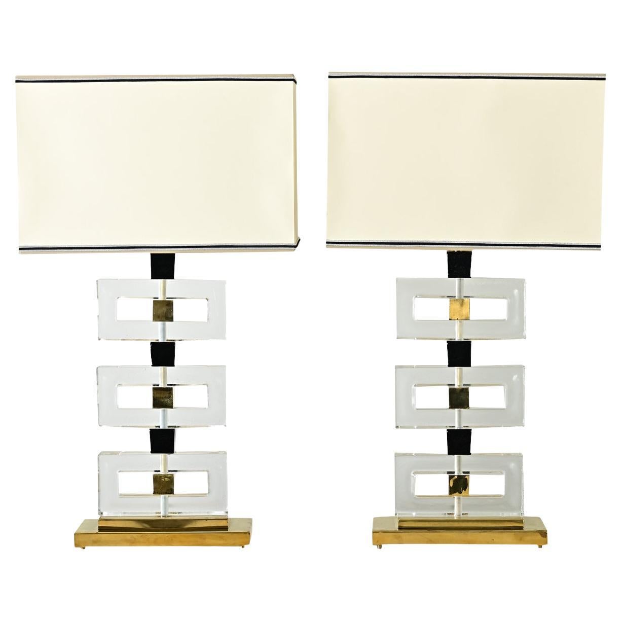 Pair of Vintage Murano Glass Table Lamps