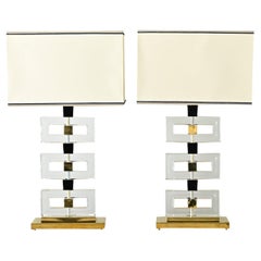 Pair of Vintage Murano Glass Table Lamps