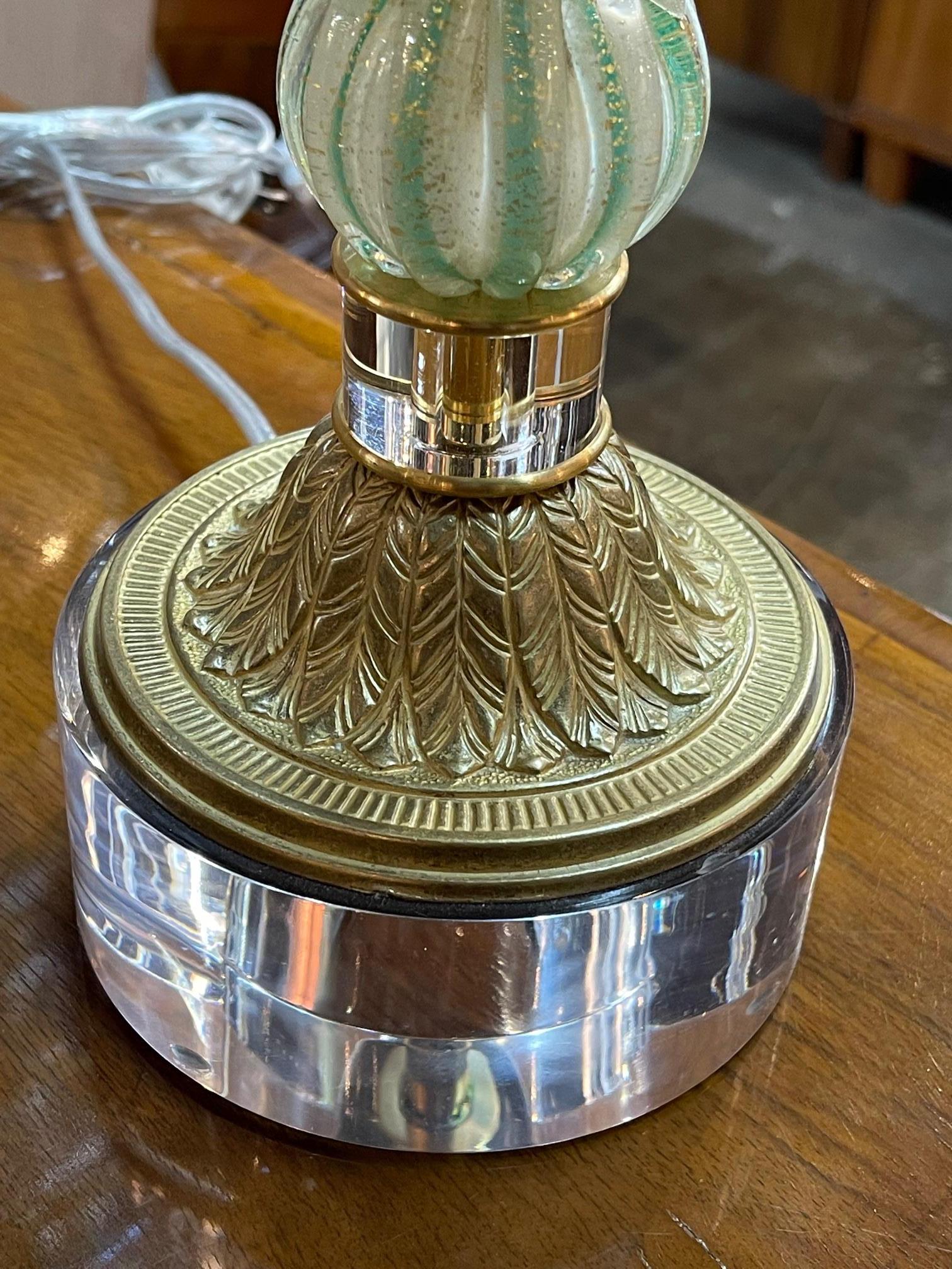 Bronze Pair of Vintage Murano Lamps