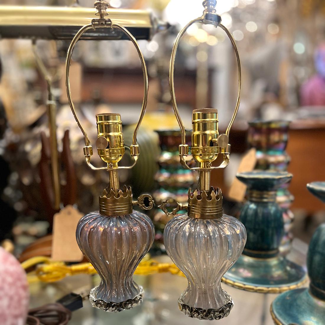 Paar Vintage Murano-Lampen (Muranoglas) im Angebot