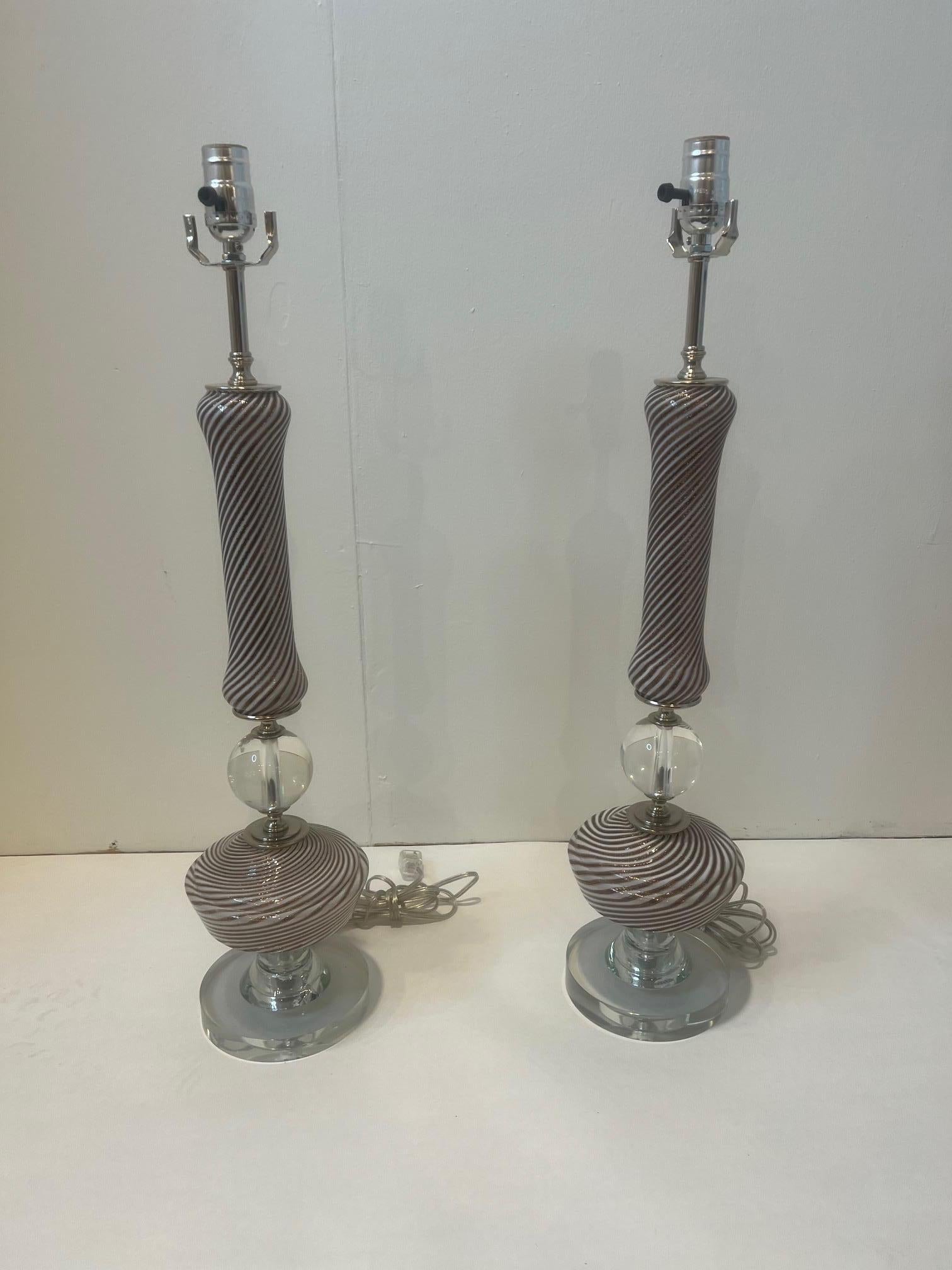 Pair of Vintage Murano Lamps For Sale 1