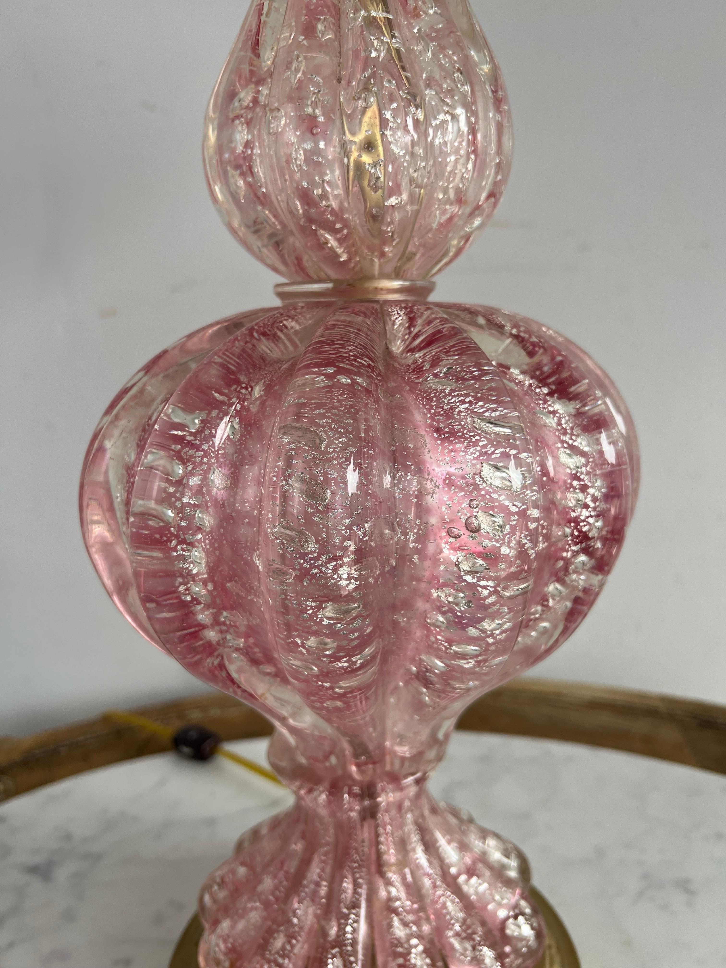 Pair of Vintage Murano Lamps w/ Parchment Shades For Sale 6