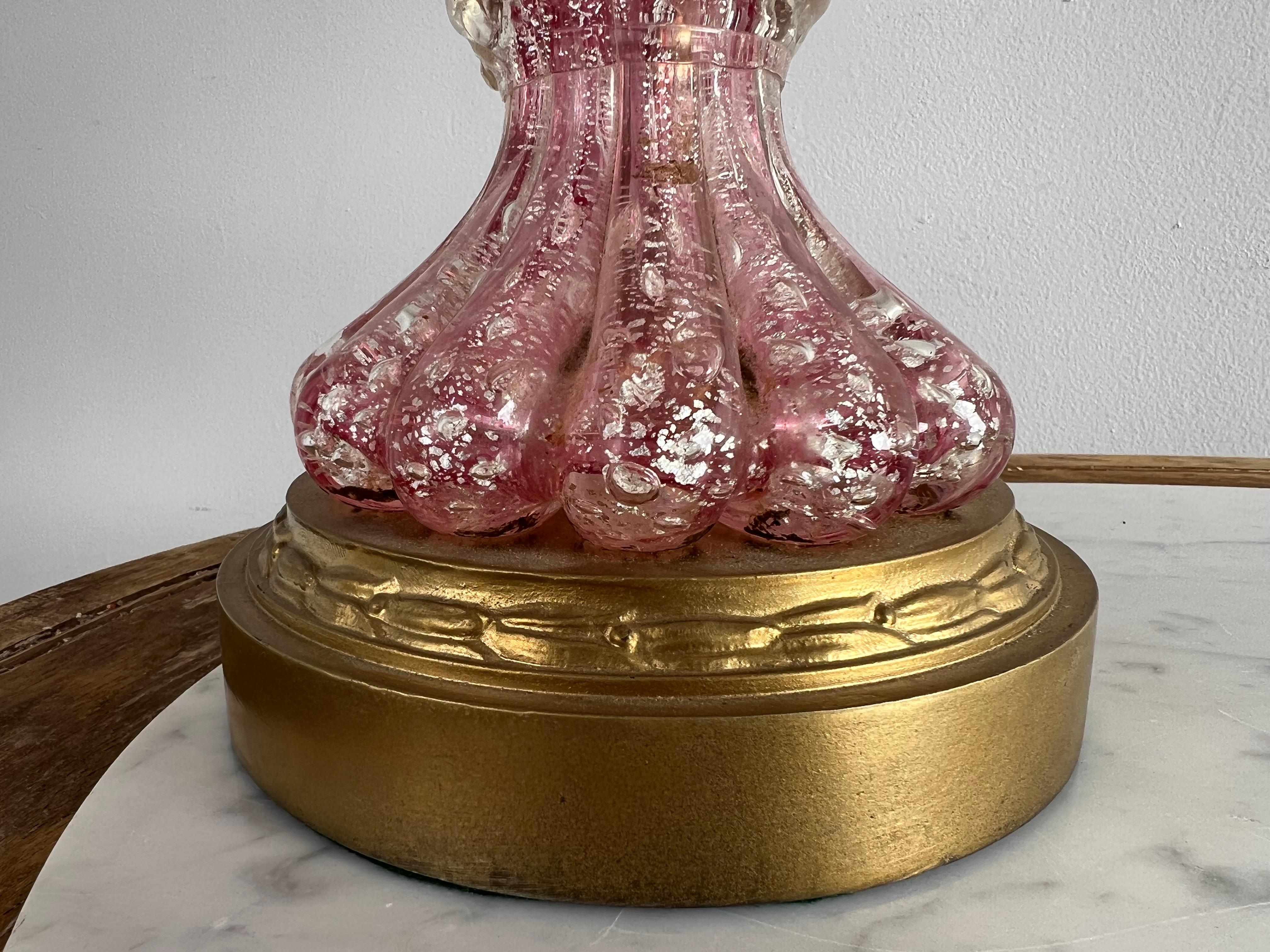 20ième siècle Paire de lampes vintage de Murano avec abat-jours en parchemin en vente