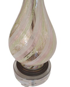 Coppia di lampade lattochino di Murano d'epoca