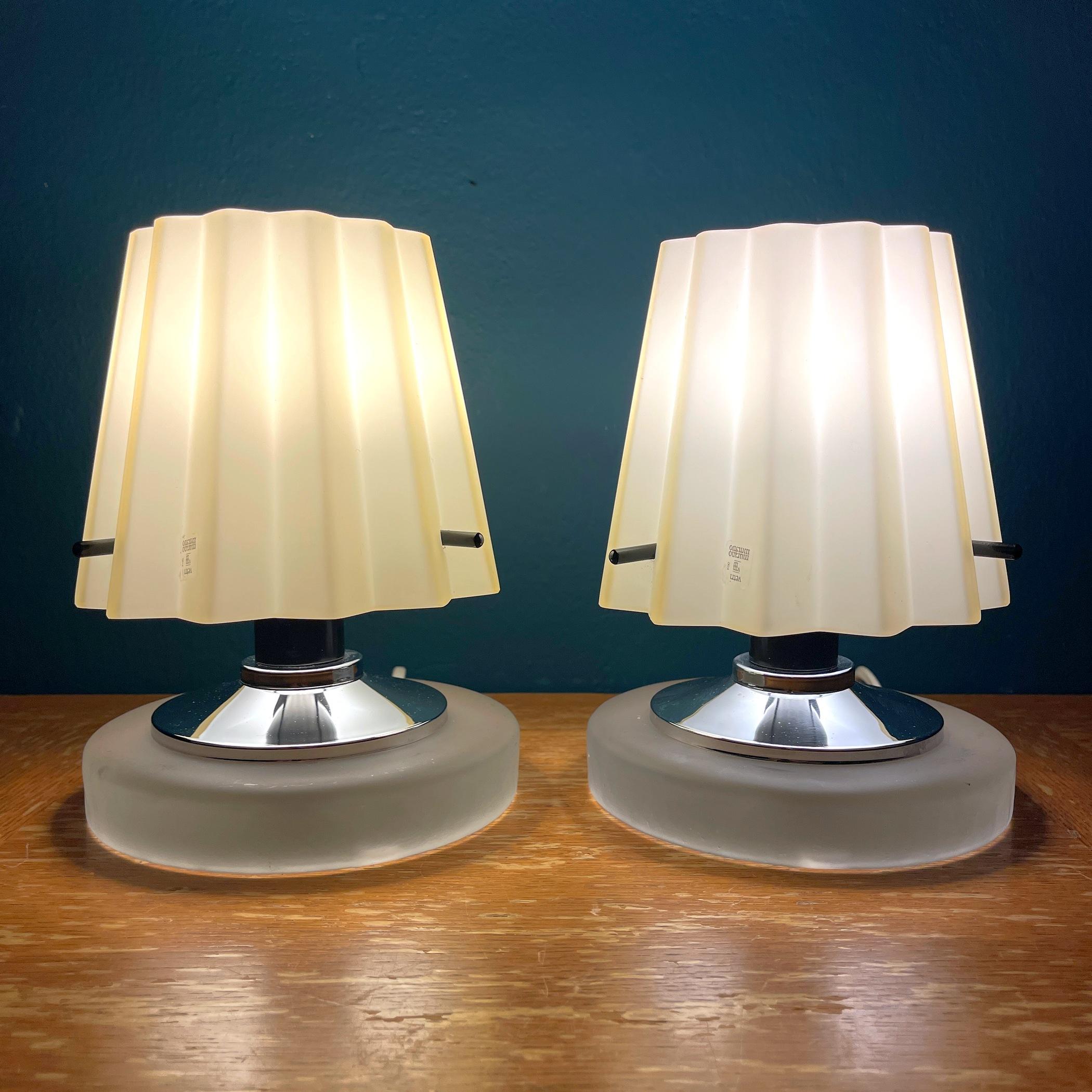 Pair of Vintage Murano Night Table Lamps Vetri Murano, Italy, 1980s 6