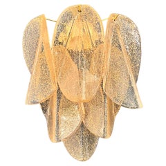 Pair of vintage Murano Rondini wall sconces – gold glass petals