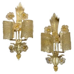 Pair of Vintage Murano Sconces