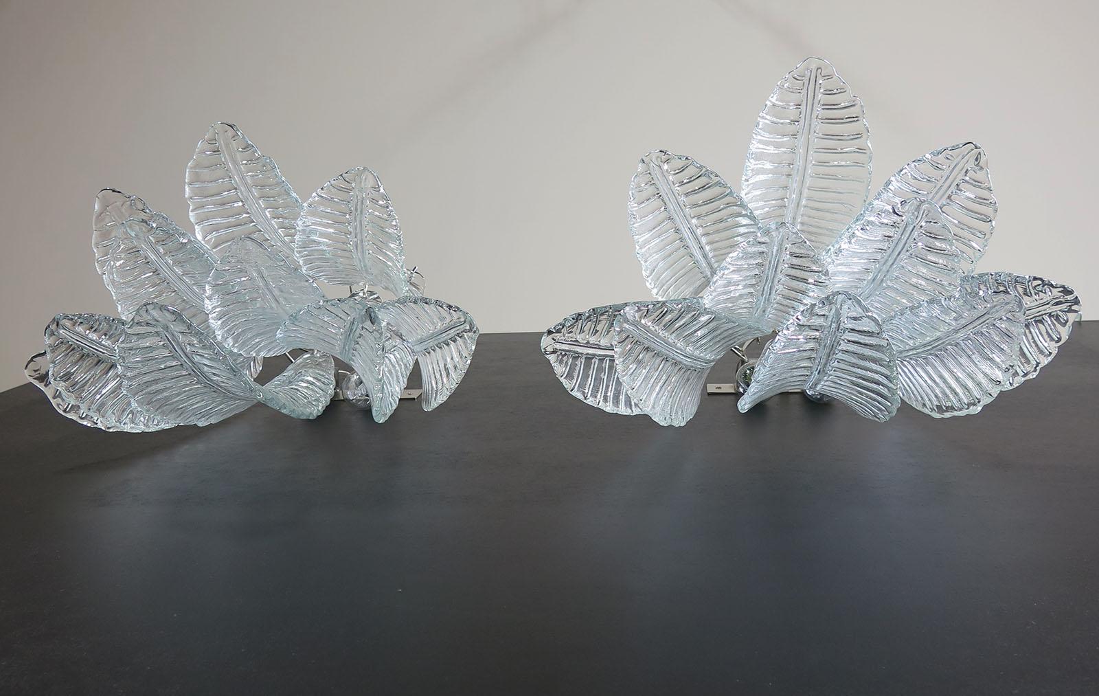 Pair of Vintage Murano Six-Tier Felci Wall Sconce 1