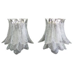 Pair of Vintage Murano Six-Tier Felci Wall Sconce