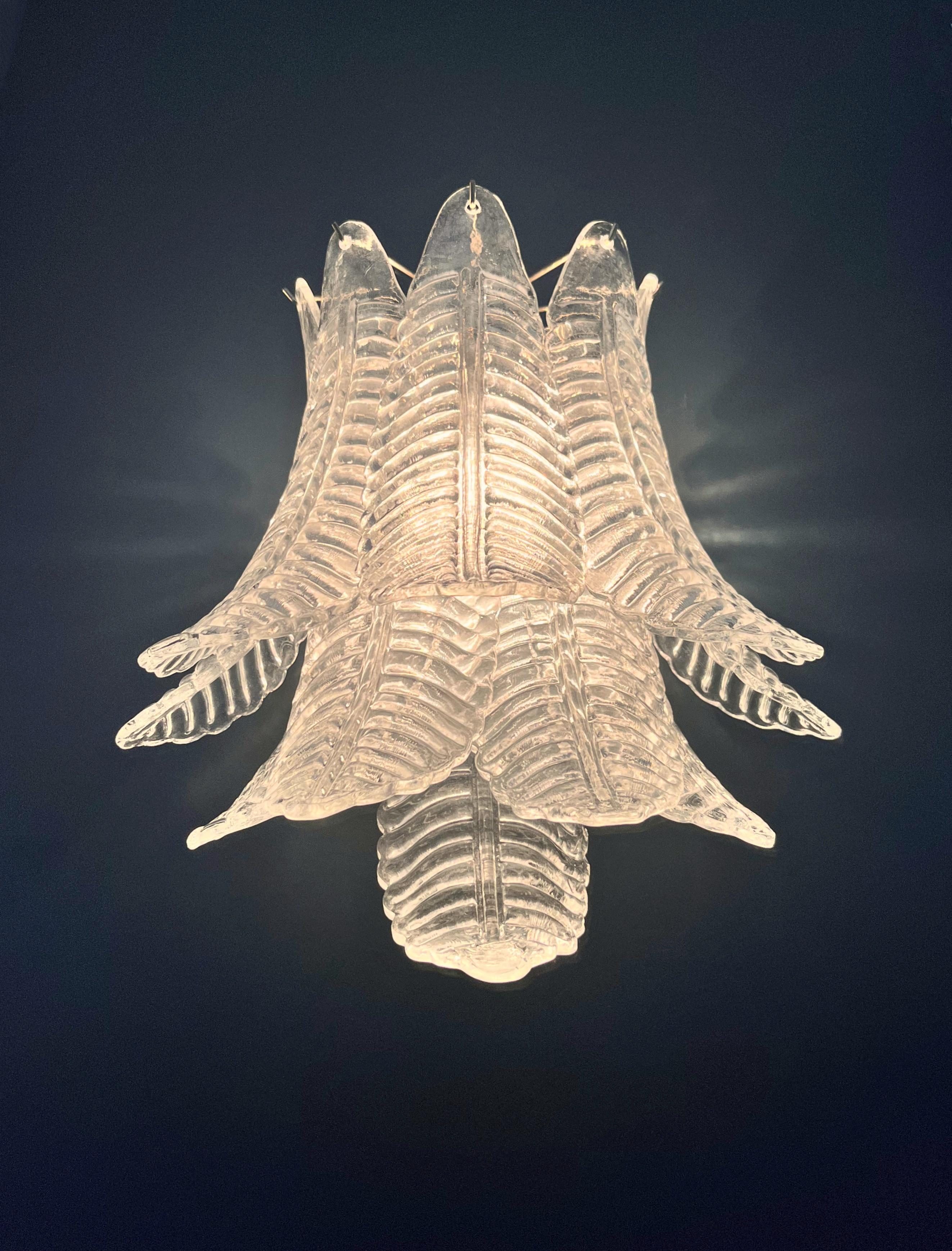 Coppia di applique Felci a sei piani di Murano d'epoca in vendita 6