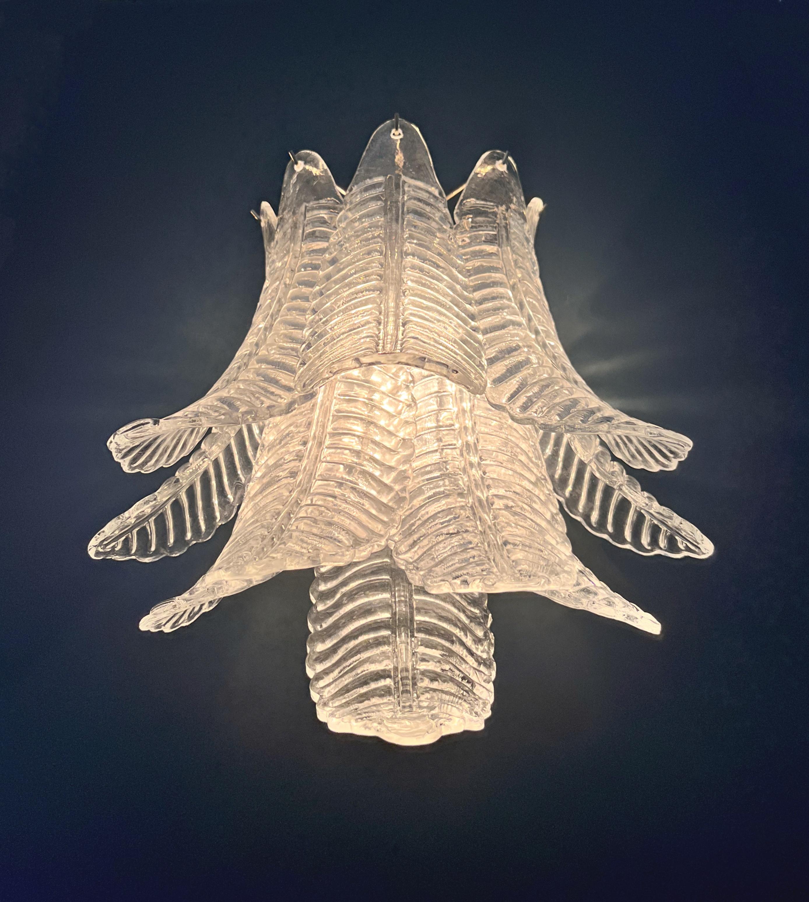 Coppia di applique Felci a sei piani di Murano d'epoca in vendita 7