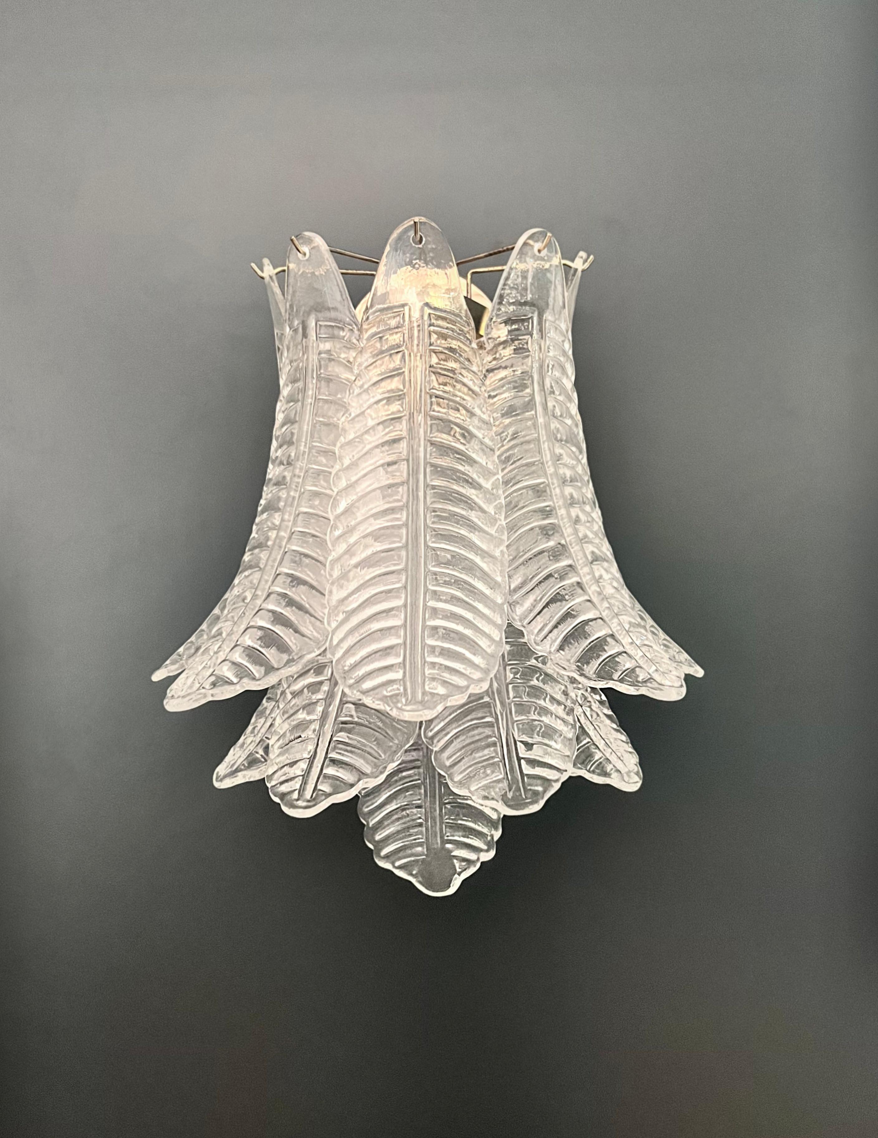 Coppia di applique Felci a sei piani di Murano d'epoca In condizioni buone in vendita a Gaiarine Frazione Francenigo (TV), IT