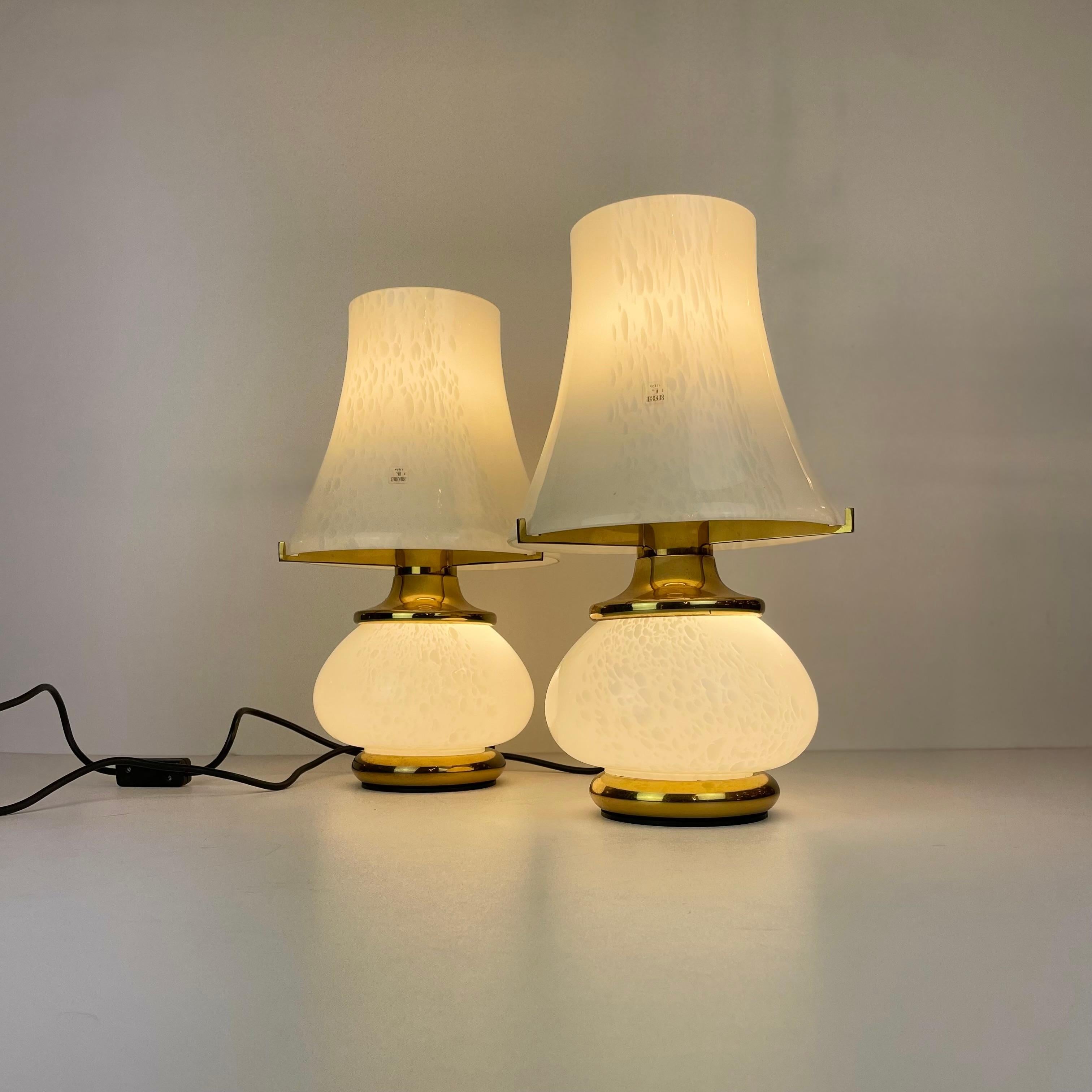 Pair of Vintage Murano Table Lamps from F. Fabbian, 1970's For Sale 4
