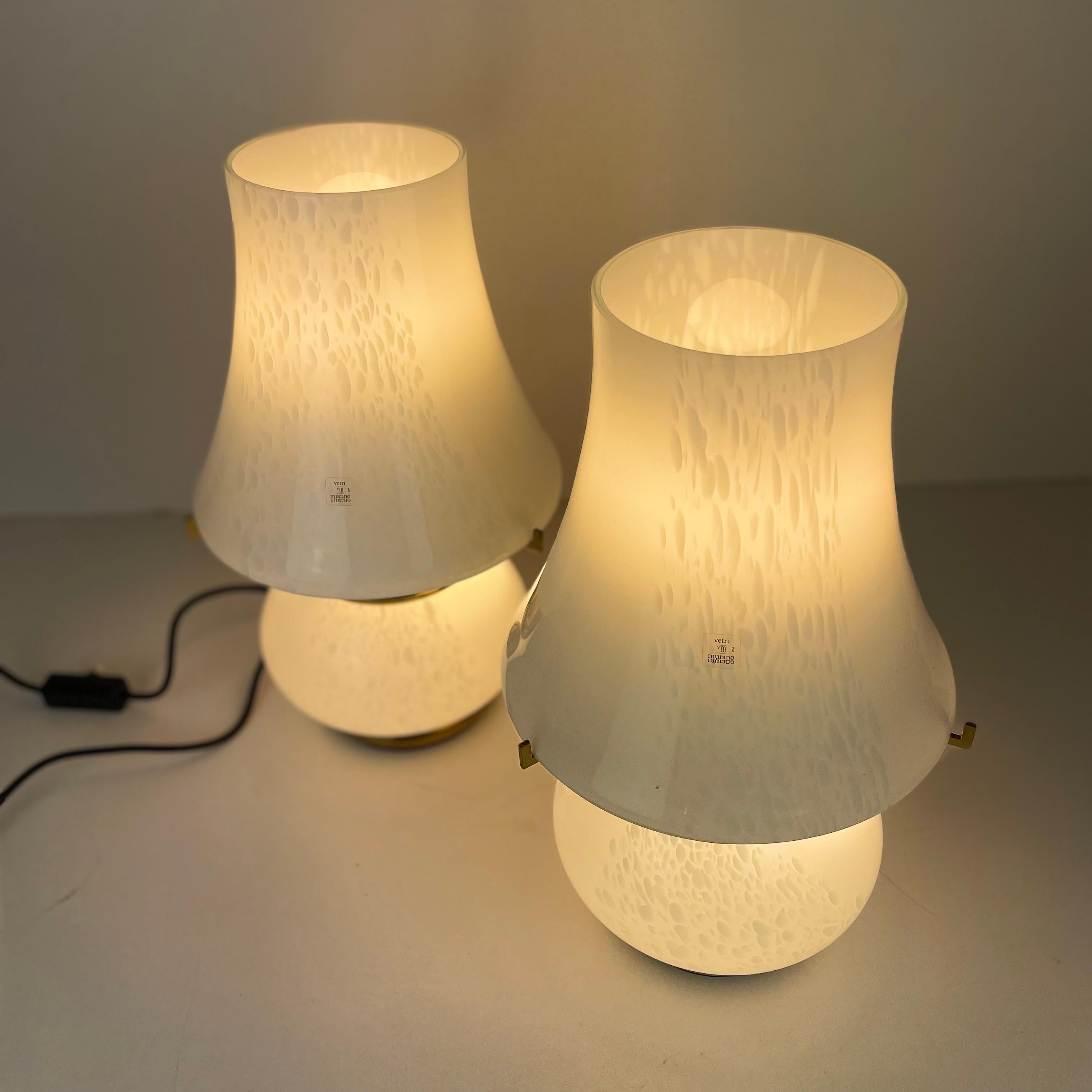 Pair of Vintage Murano Table Lamps from F. Fabbian, 1970's For Sale 5