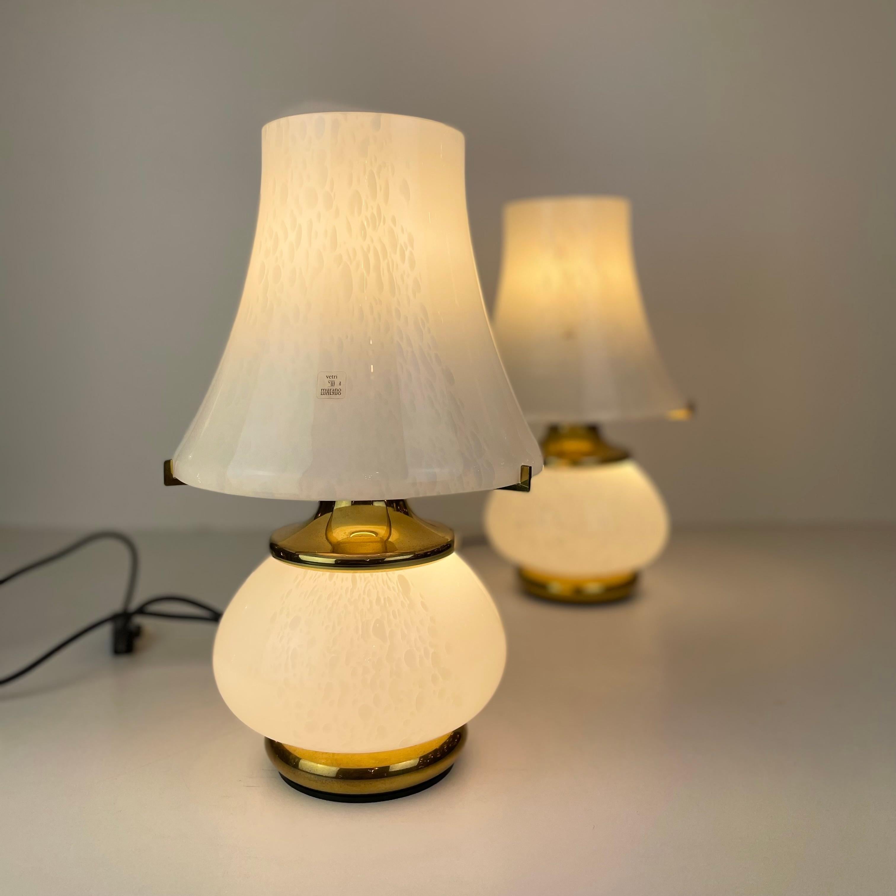 Pair of Vintage Murano Table Lamps from F. Fabbian, 1970's For Sale 6