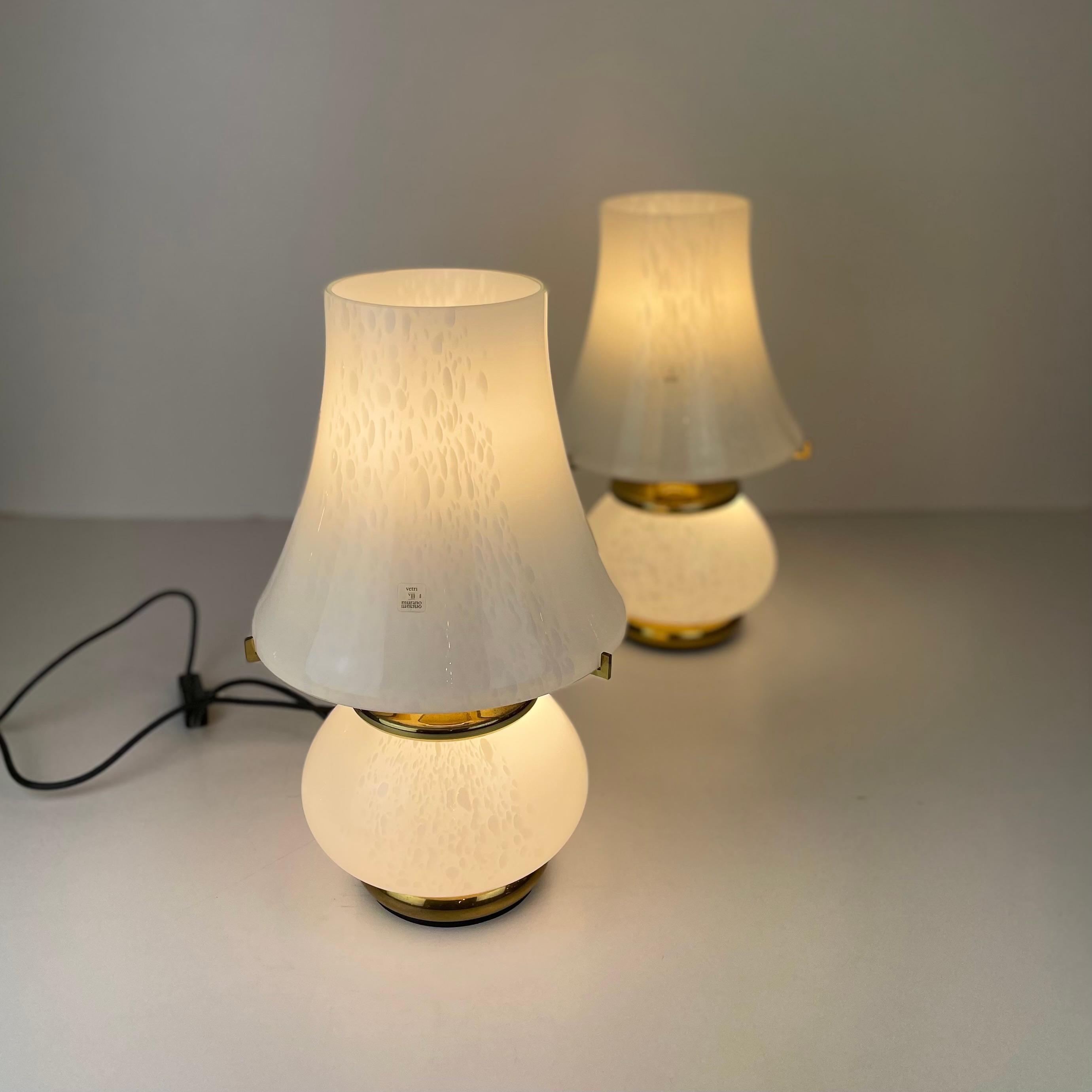 Pair of Vintage Murano Table Lamps from F. Fabbian, 1970's For Sale 8