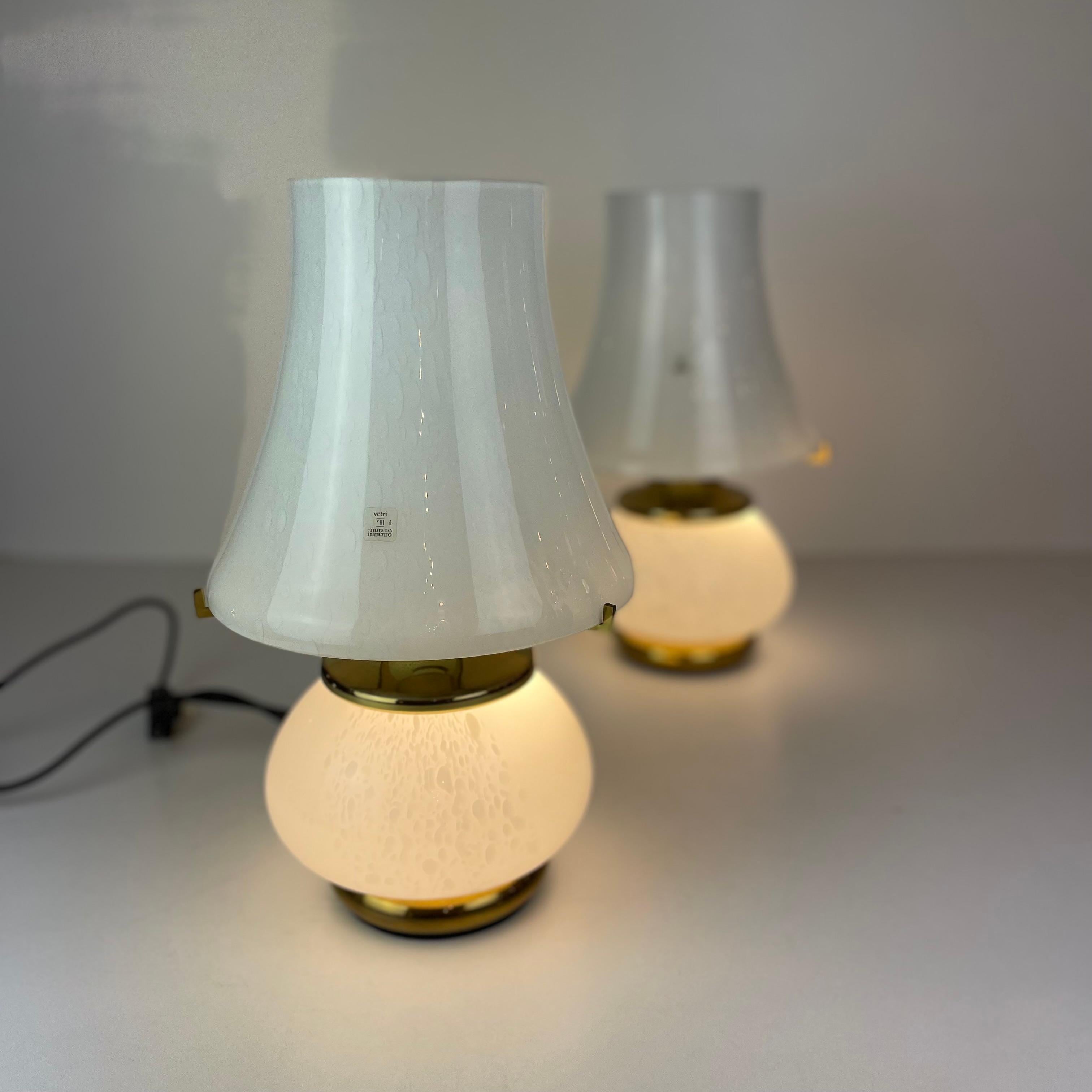 Pair of Vintage Murano Table Lamps from F. Fabbian, 1970's For Sale 9