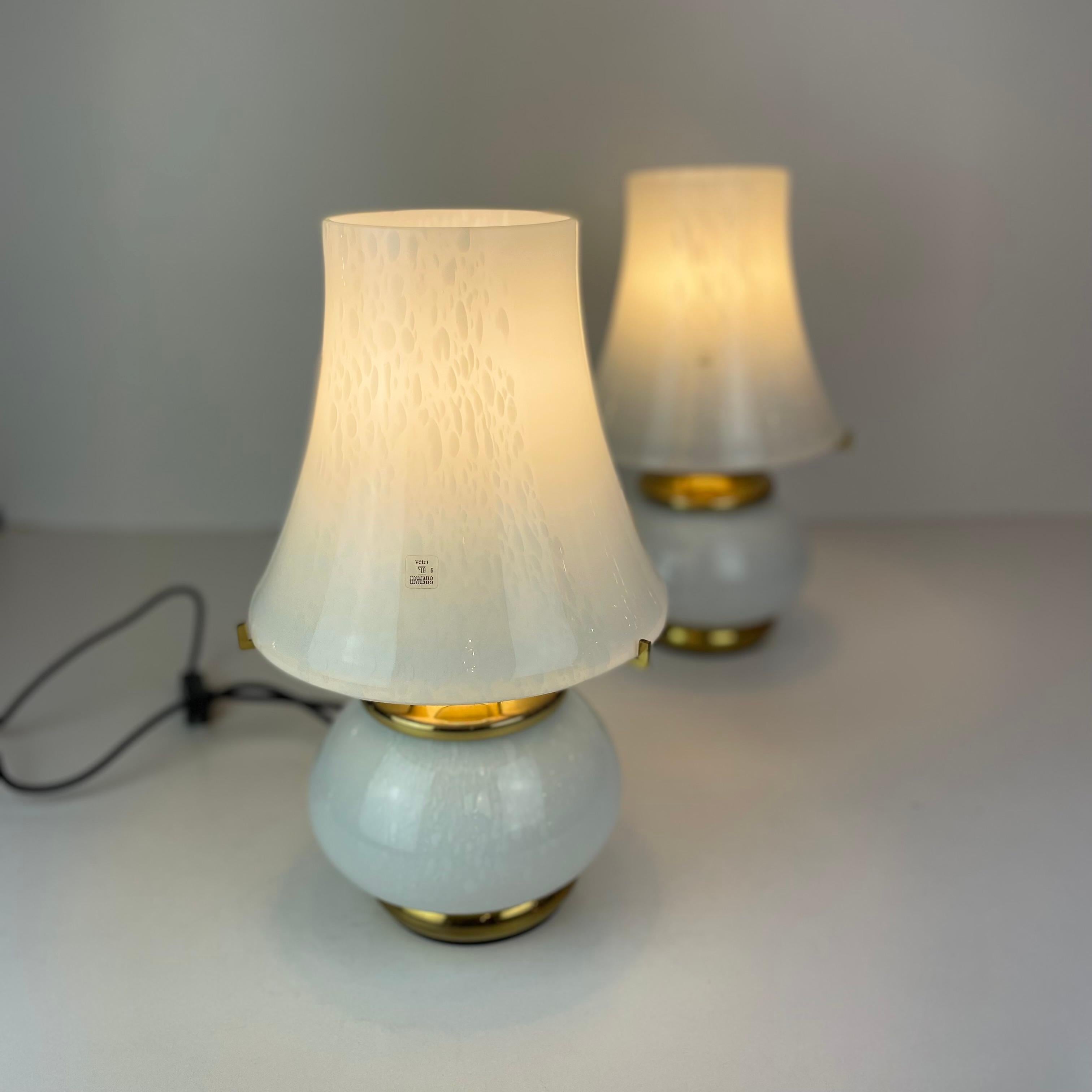Pair of Vintage Murano Table Lamps from F. Fabbian, 1970's For Sale 10