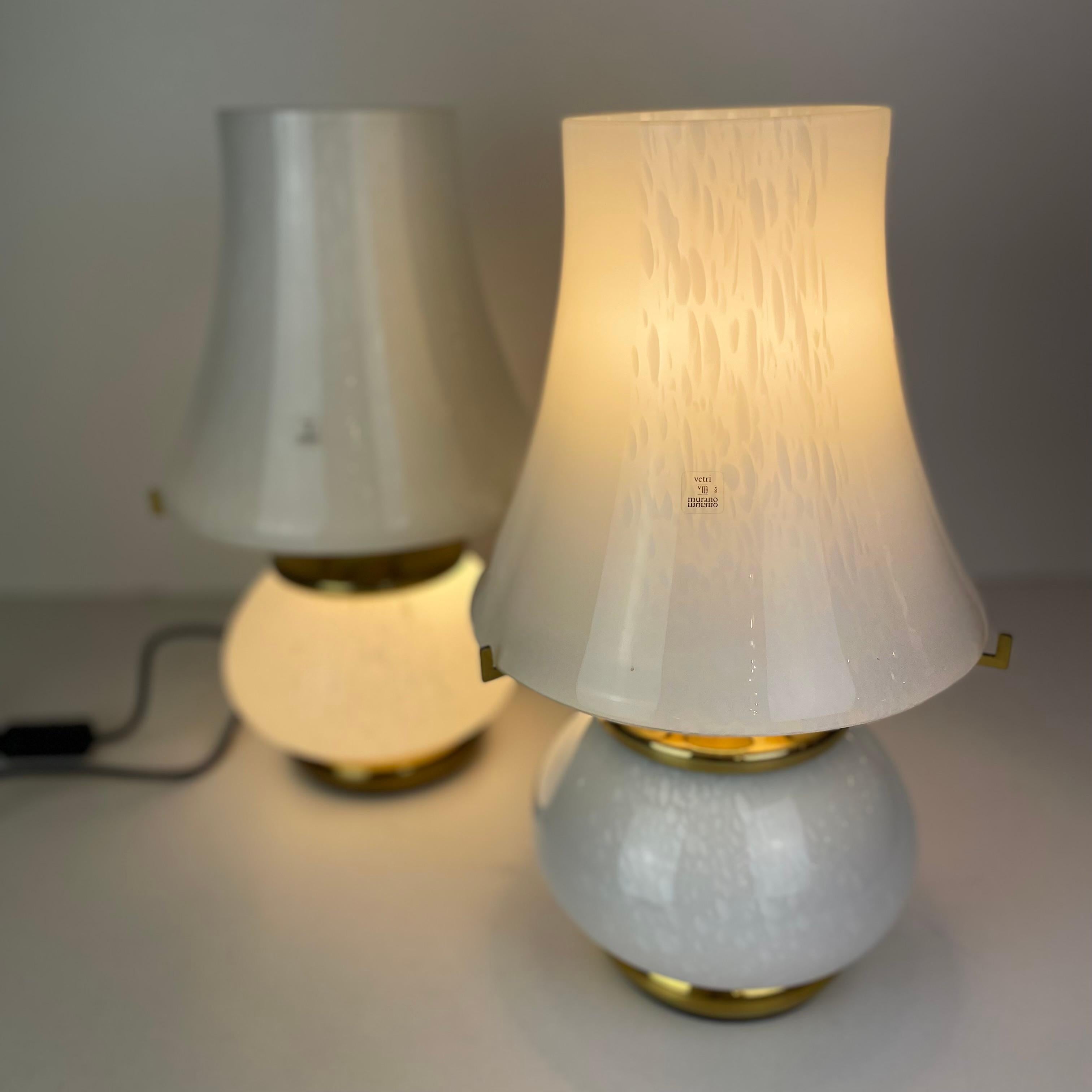 Pair of Vintage Murano Table Lamps from F. Fabbian, 1970's For Sale 1