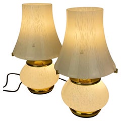 Pair of Vintage Murano Table Lamps from F. Fabbian, 1970's