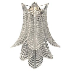 Pair of vintage Murano trasparent Felci wall sconces