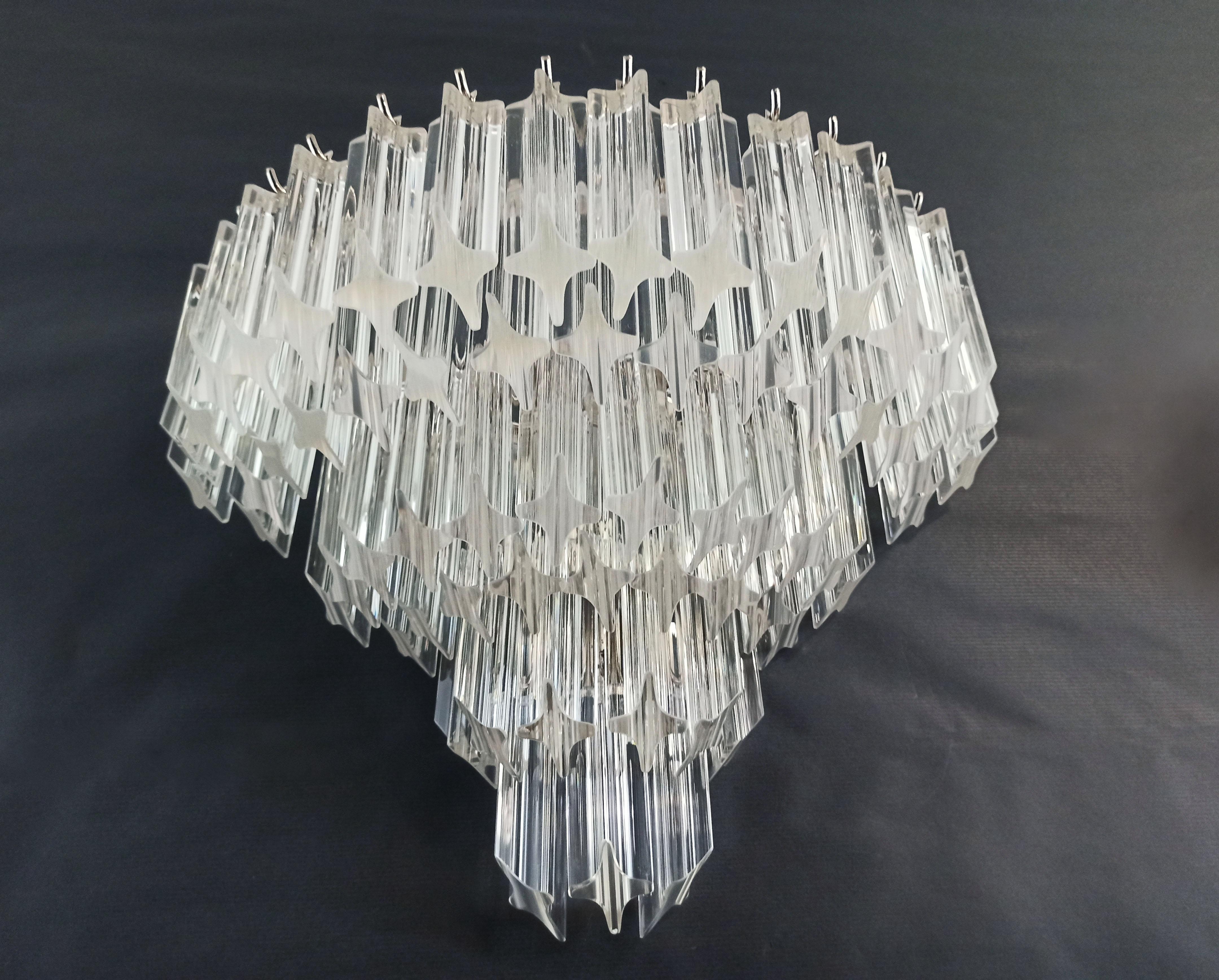 Pair of Vintage Murano Wall Sconce, 63 Trasparent Quadriedri For Sale 6