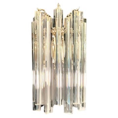 Pair of vintage Murano wall sconce – 9 clear triedri