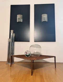 Pair of vintage Murano wall sconce - 9 trasparent quadriedri