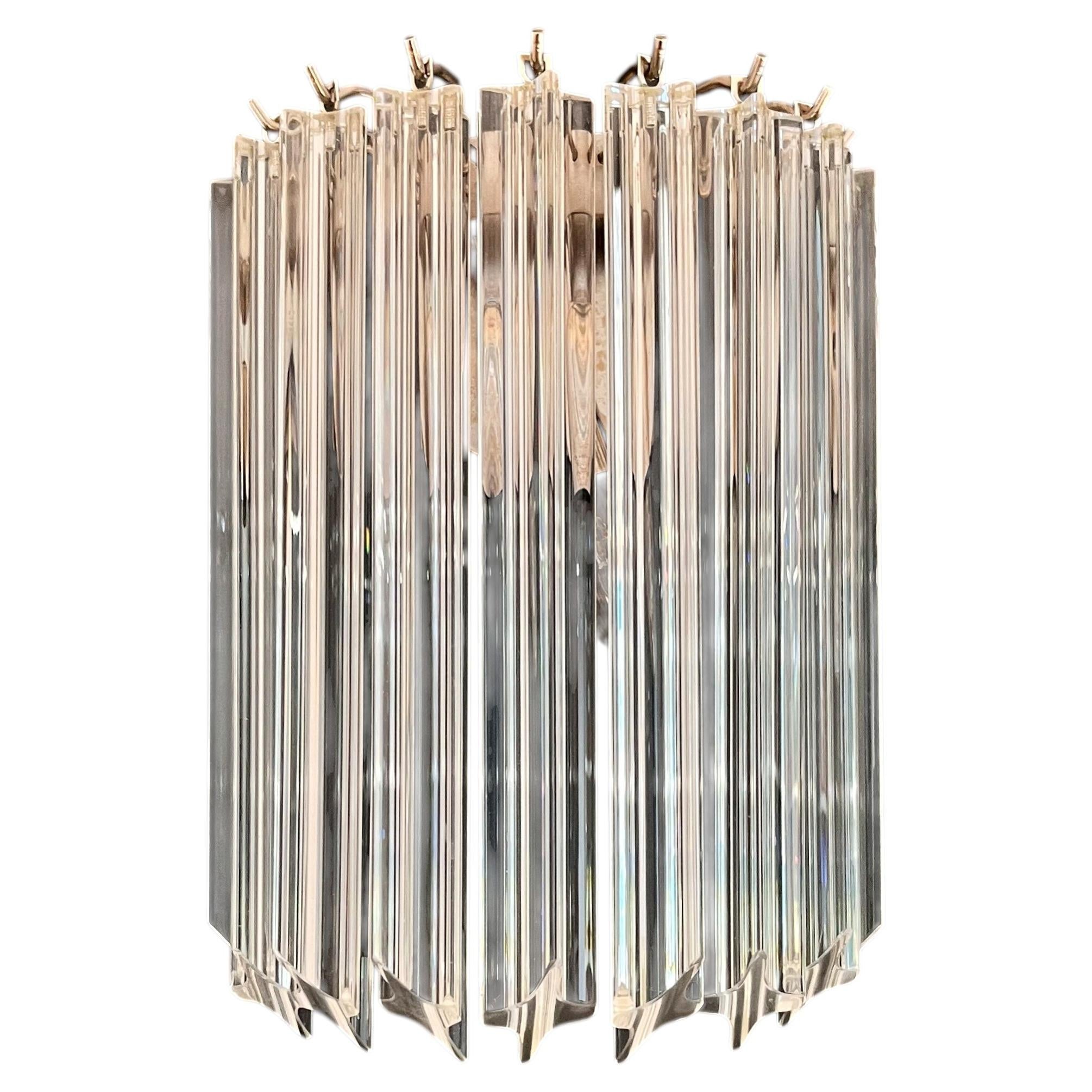 Pair of vintage Murano wall sconce - 9 trasparent quadriedri
