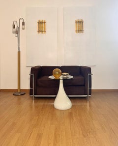 Pair of vintage Murano wall sconce – clear and amber triedri - Column model