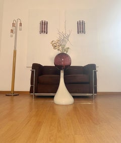 Pair of vintage Murano wall sconce – clear  and amethyst triedri - Column model