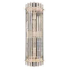 Pareja de apliques vintage de Murano - triedri transparente - Modelo de columna