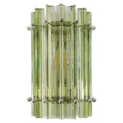 Pair of vintage Murano wall sconce – green triedri - Column model